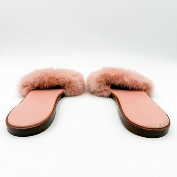 Louis Vuitton LV Lock Pink Mink Fur Slides Sandals EU 38 US 8 - Picture 5 of 13